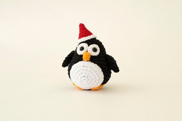 填充企鵝娃娃，聖誕禮物，冬季裝飾，鉤針動物玩具，新年禮物