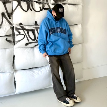 【AMERO】男女款 長袖刷毛連帽T恤 毛線繡花 情侶裝