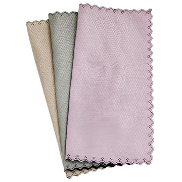 魚鱗珊瑚絨雙面抹布 花邊縫紉  30 x 30cm  3條