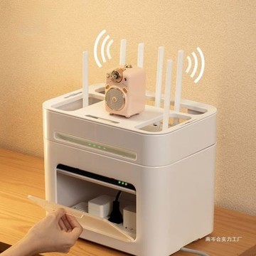 懶角落路由器收納盒wifi電視機頂盒電線插座整理架無線光貓放置器