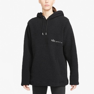 【下殺】Nike 女裝 長袖上衣 連帽上衣 帽T Therma-FIT 口袋 黑【運動世界】DQ6237-010