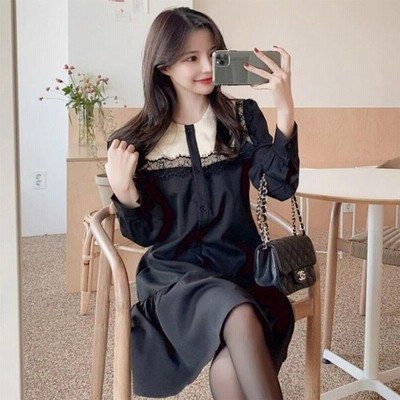 レディース 長袖 ワンピース Aライン 膝丈 着やせ フェイクレイヤード 重ね着 パーティー 婦人服 通勤服 女性 通販 Lineポイント最大get Lineショッピング