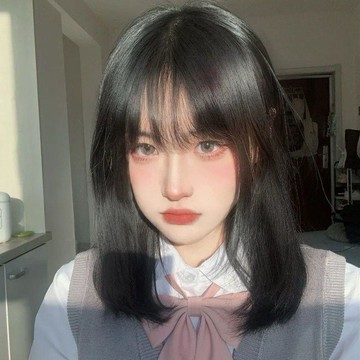 女生假髮🍎假髮女長髮全頭套中長髮空氣劉海lolita長直髮cos短髮逼真全套頭仿真頭皮 顯臉小 整頂式假髮 全頭套假髮