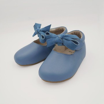 娃娃鞋  蝴蝶結  魔鬼氈 夢幻藍 皮鞋
