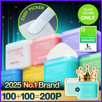 MEDIHEAL Toner Pad 100+100 Pads Double Pack (8types)