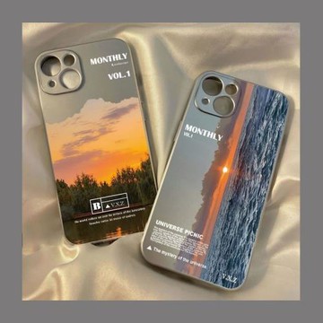 適用于蘋果14promax手機殼新款iphone13創意11pro電鍍銀12落日7小清新8plus藝術x男女xr簡約xs小眾max保護套