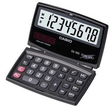 casiosx-100 8位數 摺疊設計 國家考試專用計算機