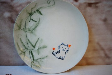 手作粉引  菘蘿 大瓷盤  Ø20cm 圓皿 餐盤  盤子