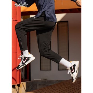 WEBALLER 美式街頭運動休閑長褲2024春秋新款高彈健身訓練九分褲