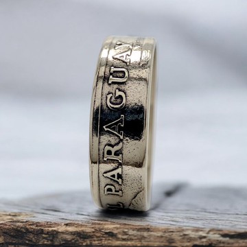 巴拉圭錢幣戒指 50 瓜拉尼 1995-2005 男女皆宜的錢幣戒指