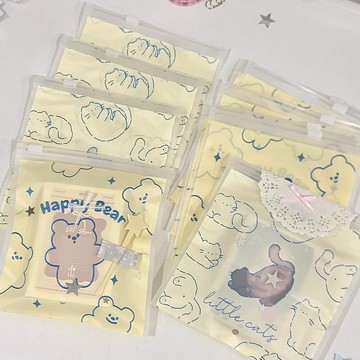 台灣出貨⭐小熊密封袋 小貓滑鏈袋 自封袋 夾鏈袋 拉鏈袋 包裝袋 禮物袋 卡通袋子 小卡打包 出卡包材 收納袋 糖果袋