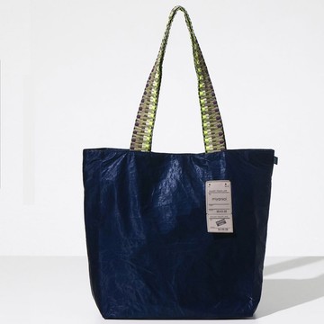 Miyansol韓國皺皺托特包(長背帶)-L.暮藍薄荷 防水輕量通勤款