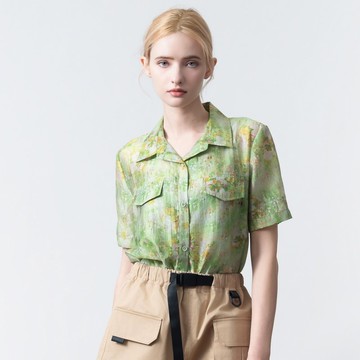 【MEDUSA】夏日花園天絲棉休閒襯衫(M-XL) | 女休閒上衣 涼感襯衫