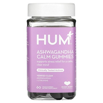 HUM Nutrition, 南非醉茄舒緩軟糖，什錦漿果味，60 粒素食軟糖