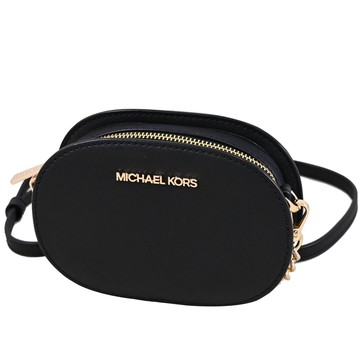 MICHAEL KORS JET SET TRAVEL防刮斜背小鍊包.黑