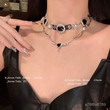 純慾～項鍊Choker 頸鍊 項圈 鎖骨鏈 鎖骨鍊 百搭 黑鑽朋剋choker項鏈甜酷辣妹美式複古鎖骨鏈新款爆款