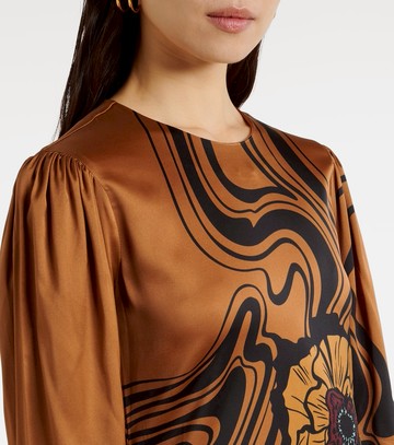 La DoubleJ Clingy Swing floral satin maxi dress