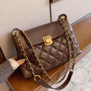 質感大容量包包女2025新款潮高級感時尚斜挎包菱格鏈條百搭單肩包