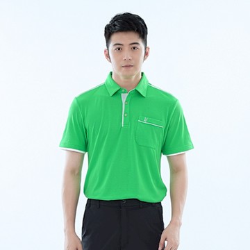 遊遍天下 男款 抗UV吸濕排汗速乾涼爽短袖機能POLO衫GS1033綠白(M-5L大尺碼)