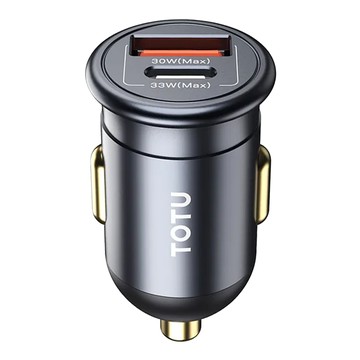 TOTU 拓途 雙孔 Type-C + USB快充車用充電器點菸器充電頭 征程 30W(Max)  DCCPD-06  黑色