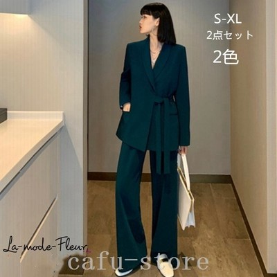 セットアップレディース春秋スーツ2点セットカジュアルフォーマル結婚式二次会上品ブレザー ワイドパンツ上下セットおしゃれお出かけol通勤 通販 Lineポイント最大get Lineショッピング