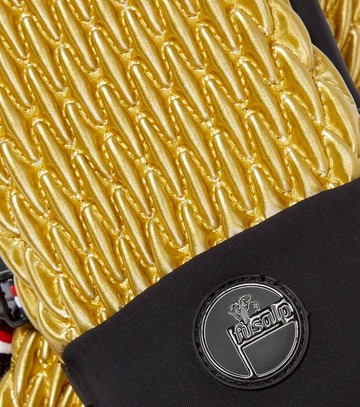 Fusalp Gold leather-trimmed quilted mittens