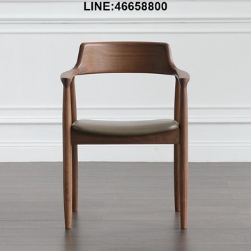 公司貨 免運速發 開立發票 茶桌椅組 餐桌椅組 飯桌 現代簡約實木餐椅家用書房泡茶椅靠背凳辦公室松木扶手布藝廣島椅