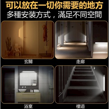 Glolux 第三代雙色升級款L型40cm多功能USB磁吸式LED智能感應燈條