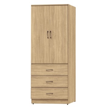 文創集 大亞格2.7尺二門三抽衣櫃-81x56x202cm免組