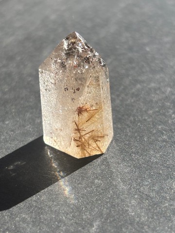 彩膠花穿髪晶 金髪晶 隨型 銀河 水晶 天然原石 crystal