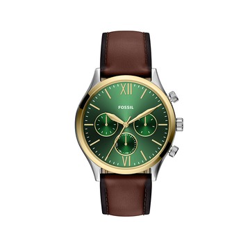 Fenmore 經典三眼計時手錶 咖啡色真皮錶帶 44MM BQM7122