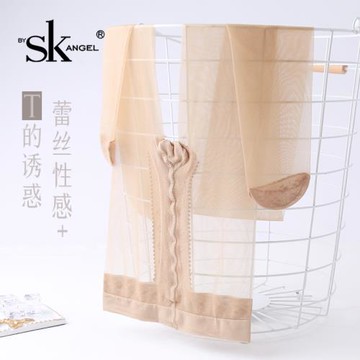 蕾絲T襠性感絲襪6D超薄夏季裸膚肉色三角棉襠護理型sk美腿連褲襪