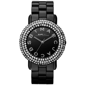 MARC By Marc Jacobs 優雅女伶時尚晶鑽腕錶-黑