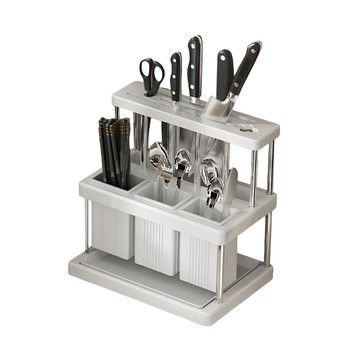 德利生活 多功能刀具收納架 廚房收納好幫手 刀具筷子一次搞定  1入