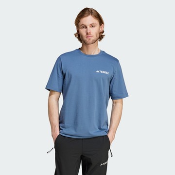 adidas 愛迪達 短袖上衣 男款 運動 GEONATURE M T 藍 IW2722