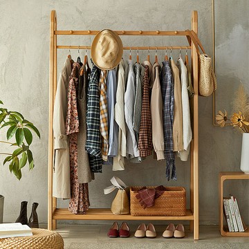 衣帽架子 衣架 置物架新款實木衣帽架 落地掛衣架 簡易結實大衣架 置物掛包架 臥室家用加厚