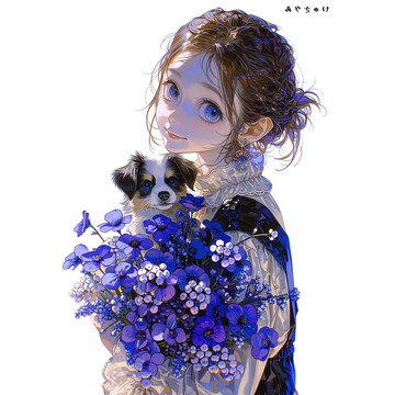 【4 月新品 3】07-120-0258 人物貼紙 春日女孩與動物