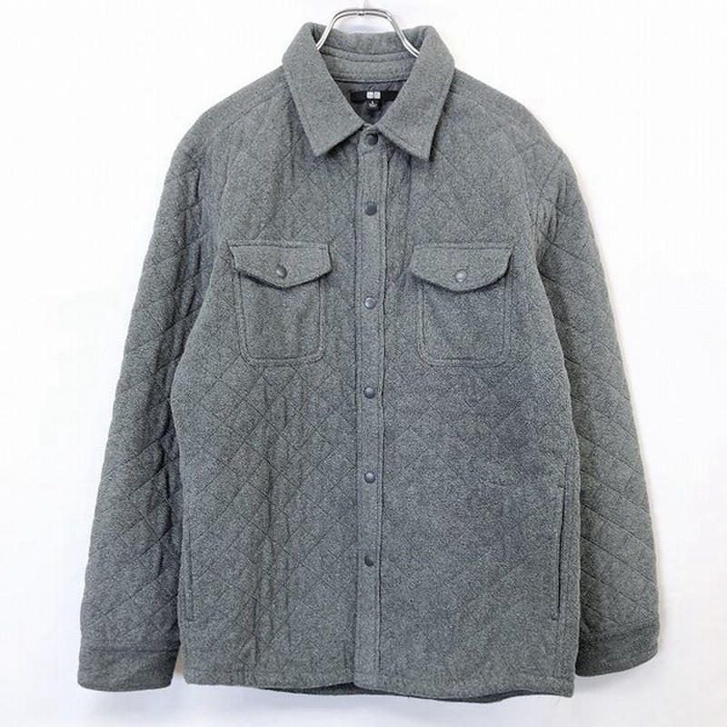 Uniqlo ユニクロ L メンズ 男性 中綿 フリース キルティング シャツジャケット ドットボタン 長袖 両胸ポケット ポリ100 ヘザーグレー 通販 Lineポイント最大0 5 Get Lineショッピング