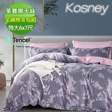 KOSNEY  晴窗  特大100%天絲全舖棉四件式兩用被冬包組