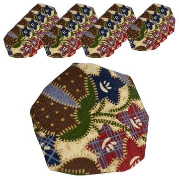 J&N 日式椅腳套 16個 表布材質: 100%棉  6 x 6cm  鳳梨花圖騰  1組