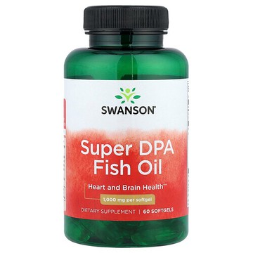 Swanson Vitamins, Super DPA 魚油，1,000 毫克，60 粒軟凝膠