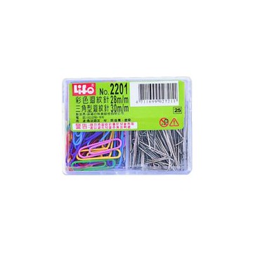 【徠福】豪華型 迴紋針 彩色60支入‧三角 60支入 /盒 NO.2201