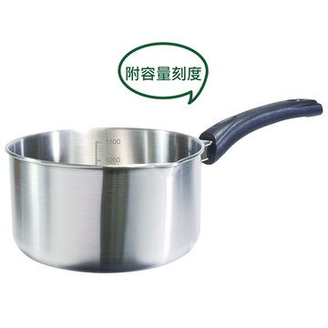 PERFECT 理想牌 極緻316不鏽鋼雪平鍋湯鍋可當刻度量杯 無蓋18cm-Leidea樂德兒