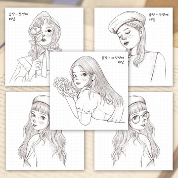 繪畫學習 ver1~5 MIX (hamil) 復古女孩女士角色貼紙