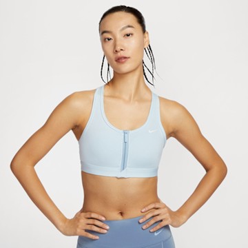 NIKE 運動內衣 中度支撐 拉鍊式 內縫式襯墊 AS W NK DF SWOOSH PDED FZ BRA 藍 FN2732-423