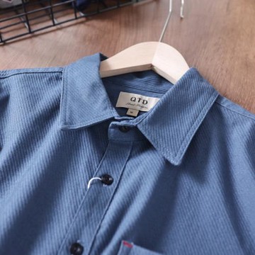 工裝襯衫男長袖春季百搭商務休閑剪標長襯衣上班寸衣輕熟兩色外套