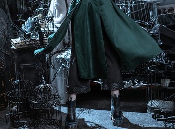 合作限定 詭秘之主×蒸汽大陸 阿蒙系列拼接中性風黑色八分褲