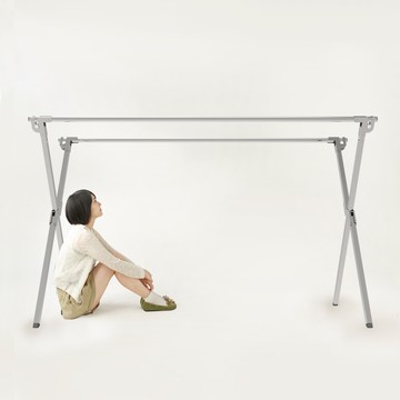 大掛量/節省空間專家1.5米專利重力鎖不鏽鋼x型雙桿曬衣架