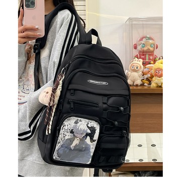 【東洋文具】日系ins 可透視 百搭工裝後背包 後背包 肩背包 日系書包 補習班袋 高中 國中書包 書包