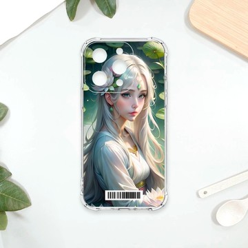 TRON IPhone 15 PRO 荷葉中的少女 四角防摔載具殼 軟殼 手機殼